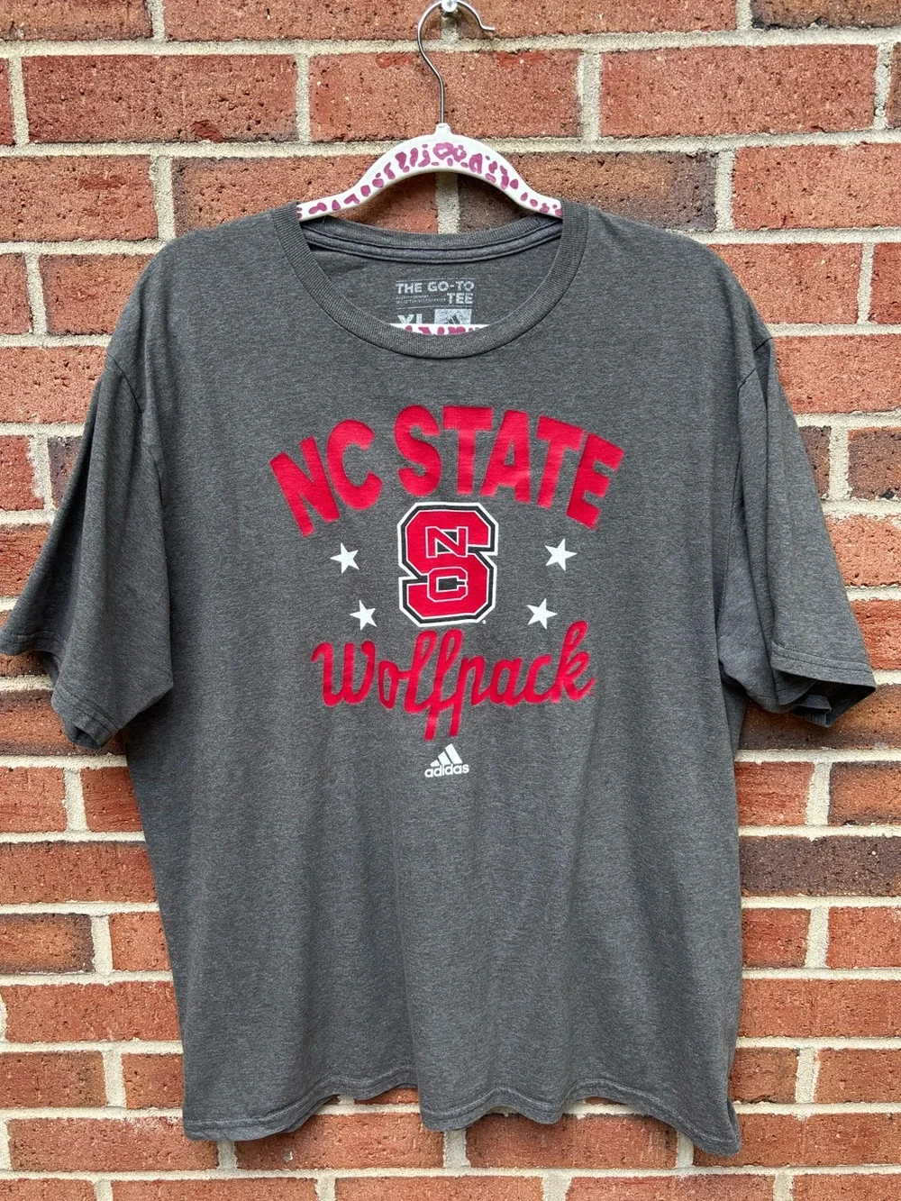 Adidas NC State Wolfpack T Shirt XL Gray Red NCAA College Tee NCSU Wolfpack